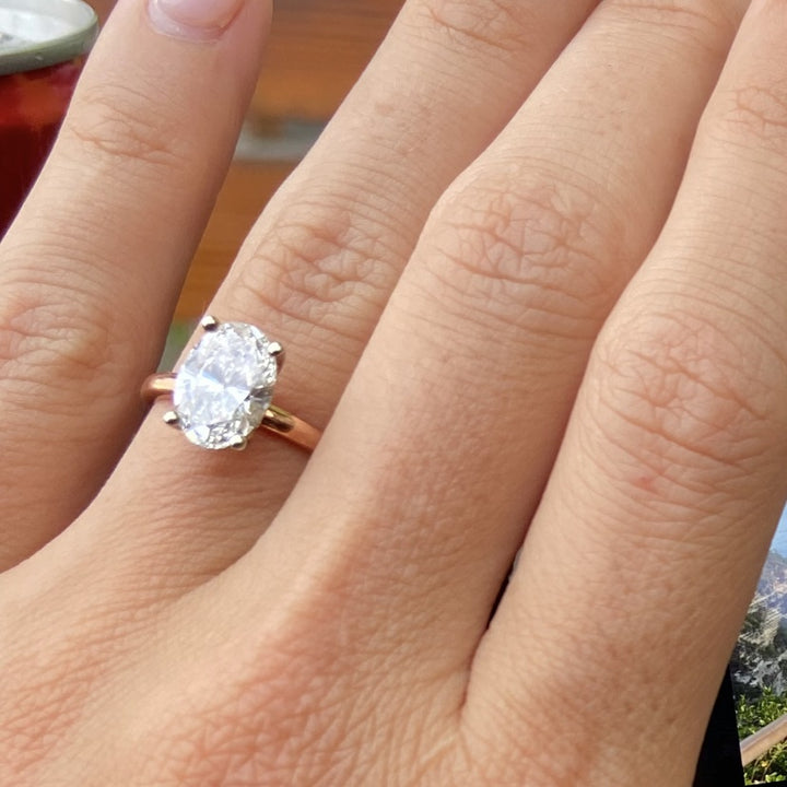 1.96 Carat, Lab-Grown, Oval Brilliant Diamond Solitaire Ring