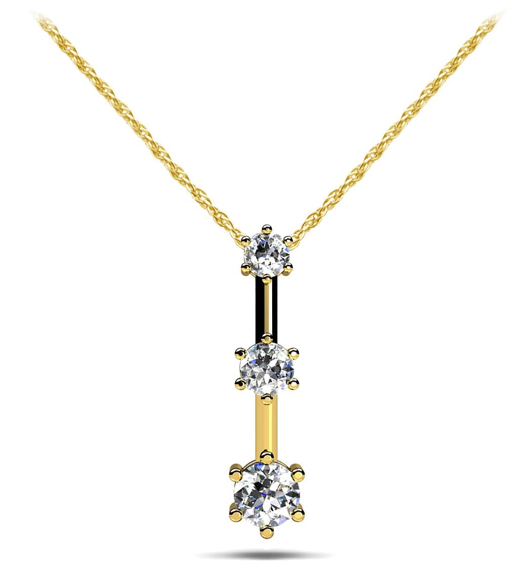 Tri-Star 3 Diamond Drop Pendant (0.38 Carats TW)