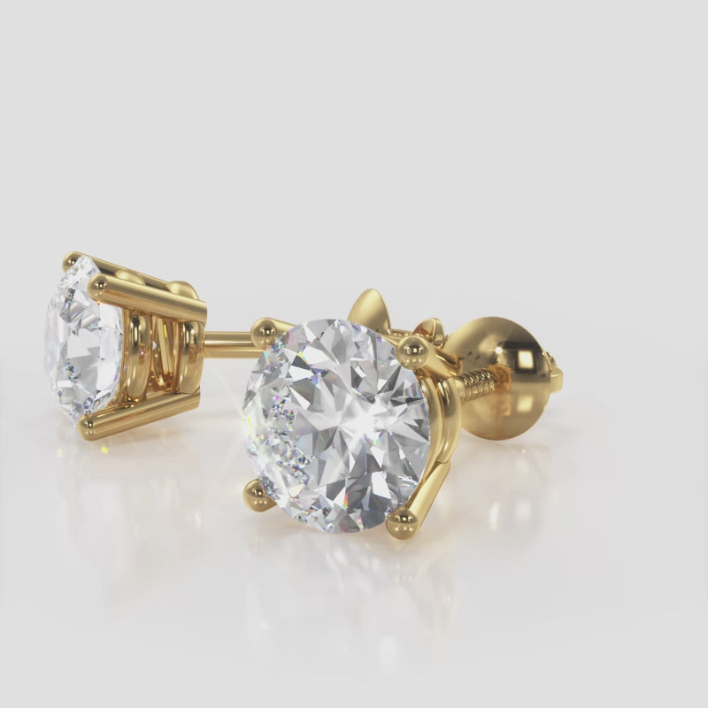 Classic Four Prong Diamond Stud Earrings